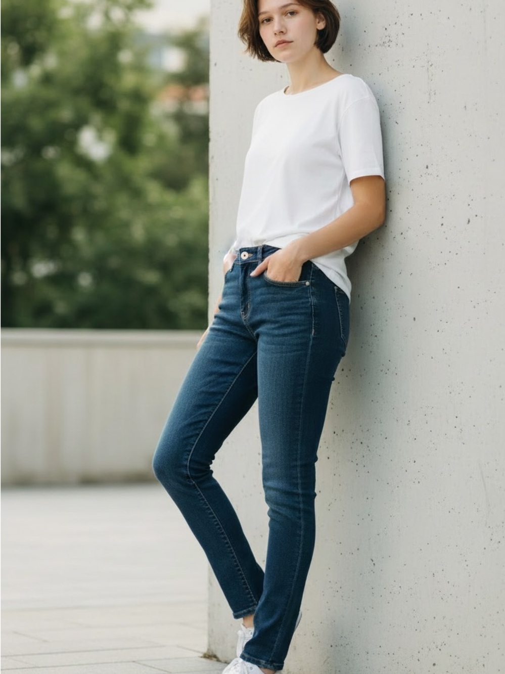 E&J Slim High-Rise Skinny Jeans - Dark Blue Size 7 [New w/o Tags]